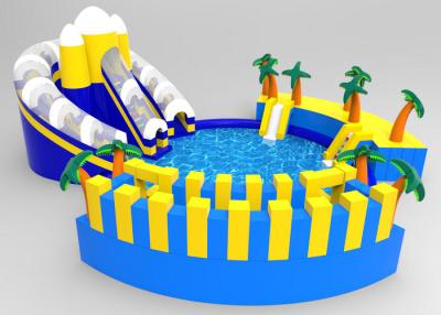 China Commercial PVC Blue Coconut Tree Inflatable Floating Water Park For Children for sale