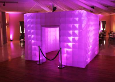 China Commercial Oxford Cloth Inflatable LED Photo Booth For Wedding White Color for sale