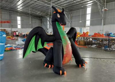 China Oxford Cloth Inflatable Advertising Signs Dragon Blow Up Digimon Cartoon Character With LED Light for sale