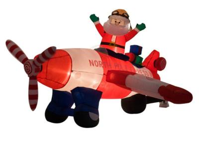 China Inflatable Christmas Santa Claus Flying Airplane / Air Blown Inflatable Old Man for sale