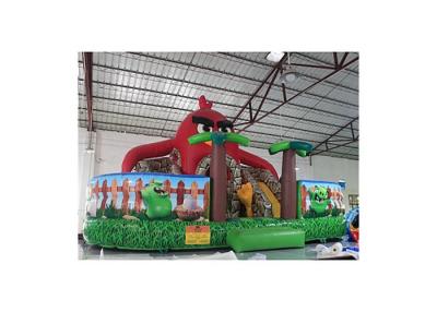 China Red Coconut Tree Inflatable Fun City With Slide Jumping Castle for sale