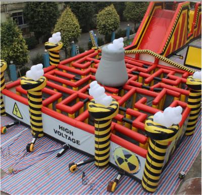 중국 Inflatable popular customized sport game outdoor inflatable haunted house laser maze 판매용