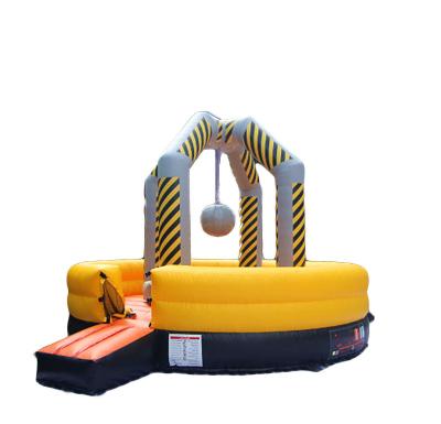 China Lyons Toys 10M Yellow PVC Carnival Games Interactive Inflatable meltdown Adult Game wipeout course for adults zu verkaufen