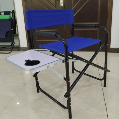 China Customized Modern Portable Folding Director's Chair Metal Folding Chair With Cup Hold Director's Chair for sale