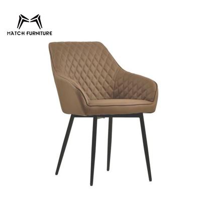 China Modern Made In China Wholesale Cheap Price PU Leather Modern Dining Chair With Metal Legs for sale