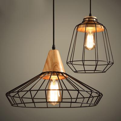 China Modern Iron Home Pendant Lights Cage Wire Fixtures for sale