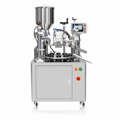 China Folding semi-automatic tail food ointment tube sealing aluminum filling machine with 10 holders for sale