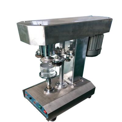 China Food Stainless Steel Semi Automatic Plastic Cover Tin Can Sealing Machine for sale