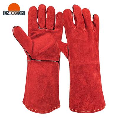 China Welding High Quality Cow Split Welding Glove Leather Welding Gloves for sale