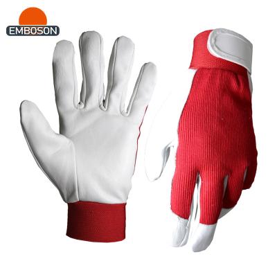 China DIY Custom Design Pigskin Flexi Work Glove Corduroy Fabric Back Working Gloves for sale