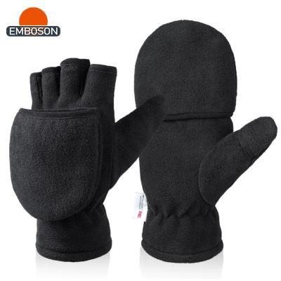 China DIY High Quality Hood Style Fingerless Fleece Winter Glove for sale