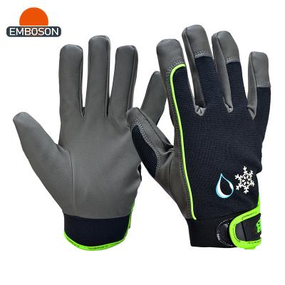 China DIY High Quality Stretch Fabric Back PU Leather Palm Flexi Water Repellent PU Winter Glove for sale