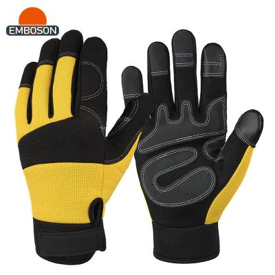 China Hot Selling DIY PU Patch Touch Screen Fingers Glove Double-palm Anti-abrasion Glove for sale