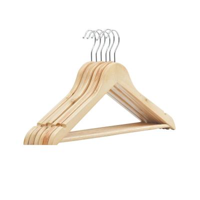 China Wooden Wardrobe Hangers Coat Pants Luxury Metal Storage Hangers Wholesale Custom Logo Wooden Hangers for sale