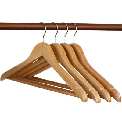 China Wardrobe Customize Wooden Coat Hangers Non Slip Logo Non Slip Panty Suit Hangers Premium Quality Natural Soft Wooden Hangers Soft for sale