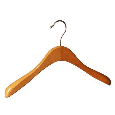 China Custom Made Eco-friendly Beech Wood Wardrobe Hanger Body Shape Luxury Wooden Coat Hanger No Lacquer for sale