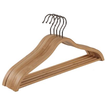 China Wardrobe Factory Wholesale Bamboo Non Slip Clothing Store Multi Functional Suit Pants Clothing Hanger Clothes for sale