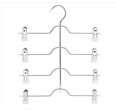 China Manufacturer Multi Function Space Saving Metal Wardrobe Hangers With Clip Pants Rack Hanger for sale