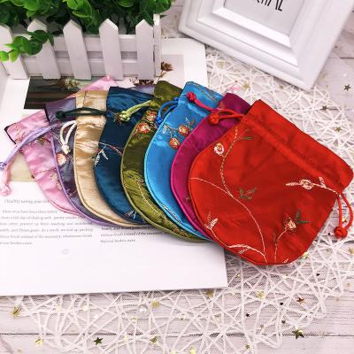 China Recyclable Custom Satin Jewelry Silk Bags with Logo Printing for sale