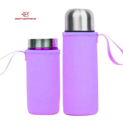 China 550ml Customized Logo Neoprene Glass Bottle Cooler Waterproof Sleeve With Handle Bottle Holder Cover for sale