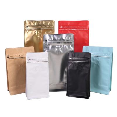 China Moisture Proof Hot sale OEM ODM side gusset coffee bag flat bottom coffee bag 100g  200g  500g for printing for sale