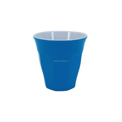 China Durable Melamine Water Tumblers Two Tone Melamine Cups Unbreakable Plastic Drink Cups (Blue) for sale