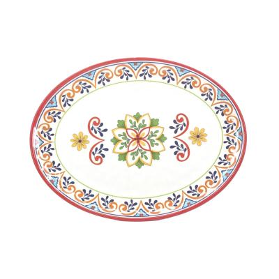 China New Arrival Viable High Quality Melamine Tray Oval Melamine Serving Tray Or Platter for sale