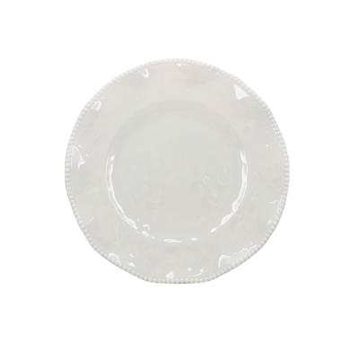 China New Sustainable Beaded Heavy Plastic Kitchen Dish Dishes White Melamine Dinner Plates for sale