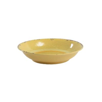 China Durable Modern Antique Rustic Yellow Melamine Crunch Extra Large Salad Serving Bowls 13