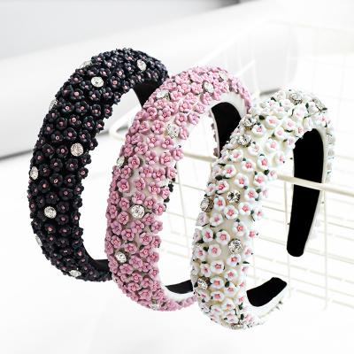 China AZ fashionable hot sales small flower headband with diamond many colors can choose very 2020 fashion headband for sale