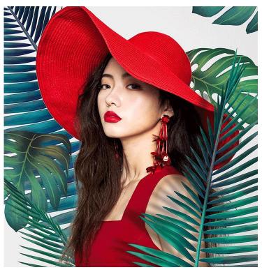 China High Quality 15CM Summer Vacation Beach Hat Korean Version Sun Hat Women's Large-Overflowed Sun Hat for sale