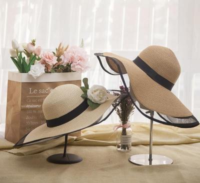 China Wholesale High Quality Women's Summer Straw Hat Travel Seaside Big Brim Sunscreen Shade Wild Beach Hat for sale