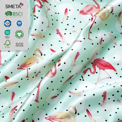 China Factory price low MOQ high quality organic color 100% custom pure mulberry silk printed pattern fabric for dress for sale