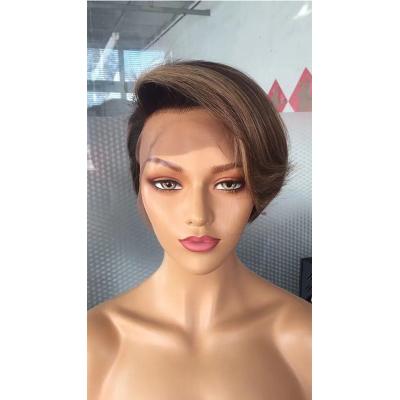 China Remy Hair Vendor Full Straight Machine Made Wig Bob Straight Human Hair Lace Front Wig for sale