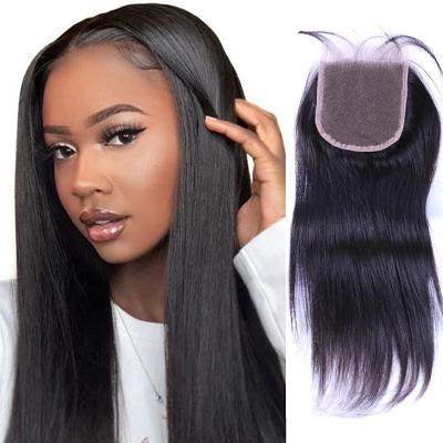 China Wholesale 4x4 Silky Straight Transparent Swiss Lace Closure 100% Indian Human Hair Wave Hair Extensions Real for sale