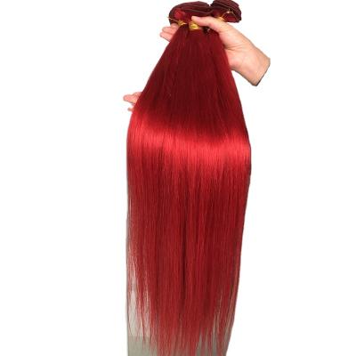 China Wholesale Red Color Silky Straight Wave Hair Bundles 100% Virgin Remy Human Hair Bundles With Red Color Lace Closure And Headband for sale