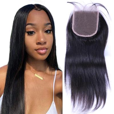 China 100% Wave 6x6 Lace Closure Baby Hair Silky Straight Unprocessed Transparent Cuticle Aligned Indian Hair 6x6 Closure for sale