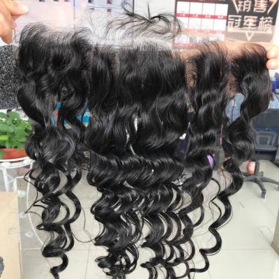 China Wholesale Loose Curly Colored Superb Natural Virgin Hair Quality Swiss Lace Headband With Baby Hair for sale