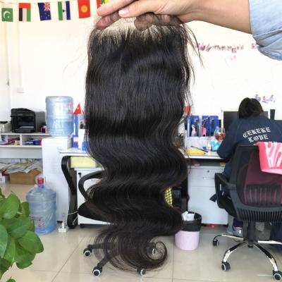 China Silky Straight Wave Newcomer Single Knot 14 16 18 20 Inch HD Lace Closure 5x5 Raw Virgin Indian Hair for sale