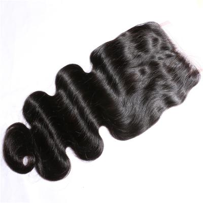 China 4x4 5x5 medium piece of hd sheer thin straight skin swiss silk base three part curly lace straight top closure with bundles for sale