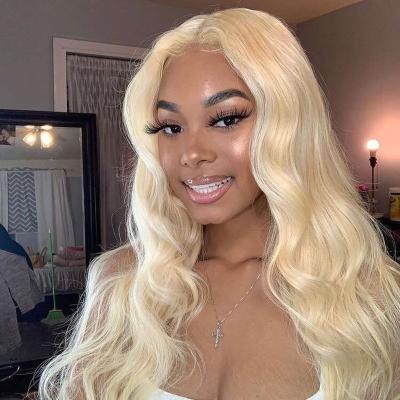 China Cheap Body Wave Brazilian 613 Lace Headband Wigs Prices 13x4 Density 13x4 Lace Headband Blonde Wig Pre Plucked For Black Women for sale