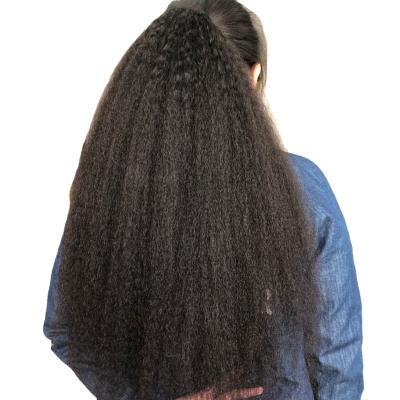 China Silky Straight Brazilian Hair Unprocessed Straight Wave 100% Remy Virgin Remy Hair Drawstring Ponytail Hair Extensions for sale