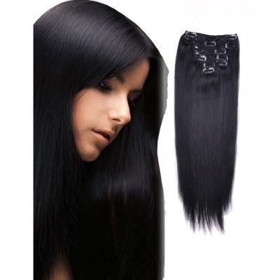 China Top Selling Silky Straight Wave 100% Cuticle Aligned Virgin Hair Extensions Clip On Silk Straight Double Drawn Hair Clip In Extension for sale