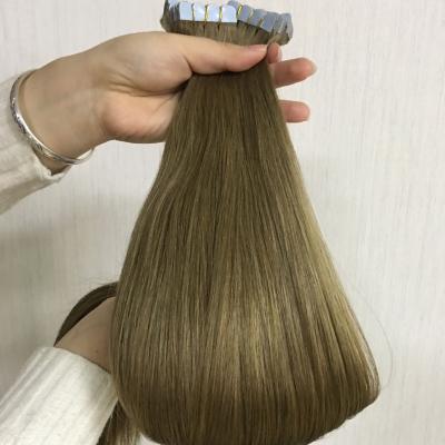 China Luxury Top Quality 100% Virgin Remy Hair 12A Silky Straight Wave Cuticle Aligned Virgin Human Double Drawn Tape In Hair Extensions for sale