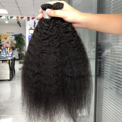 China Good Quality 1g CURLY STRAIGHT Tip Cuticle Aligned Remy Hair No Tangle No Raw Shedding Grade 10a Micro Bonds Curly Hair Extensions Straight for sale