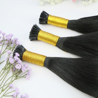 China Silky Straight Wave Can Use Three Year Jet Black Keratin Hair Extension Unprocessed Virgin Remy Hair Wholesale I-Tip I Tip Hair Extension for sale