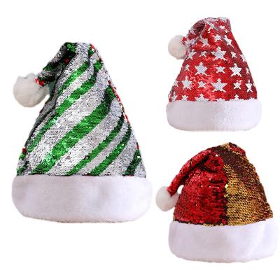 China Xmas Holiday Christmas Hat Decoration Printing Embroidery Logo Red Purple Black Orange Color Santa Hat Felt Plush Velvet Xmas Hat for sale