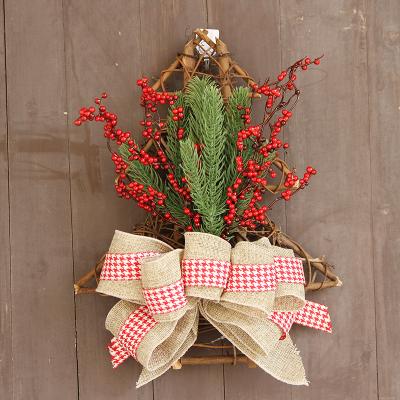 China American Chirstmas Decor Creative Xmas Tree Wall Hanging Store Front Window Garland Wicker Bright American Ornaments for sale