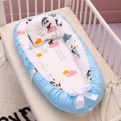 China Eco-friendly Materials 100% Organic Cotton Baby Nest Portable Baby Bed Ultra Soft Newborn Baby Sofa for sale