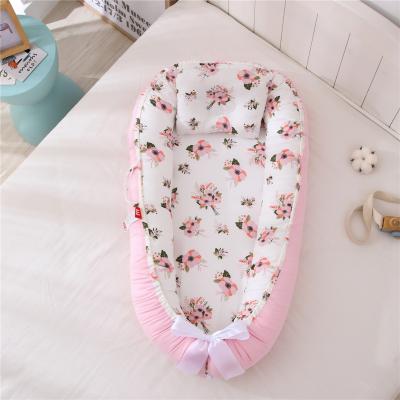 China Eco-friendly Materials Baby Nest for Infant Crib Infant Crib Hutch Girls Boys Cotton Bed Sofa Newborn Baby Nest Bed for sale